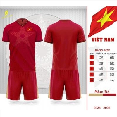 Quần Áo Bóng Đá Sao Việt Dtvn 2025 Trắng Đỏ