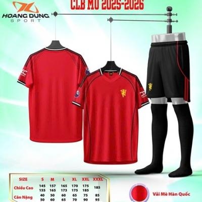 Bộ Hd Tay Ngắn 2025 Mu Manchester United Trơn