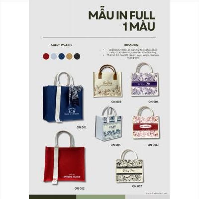Mẫu Túi Vải Đay In Full 1 Màu