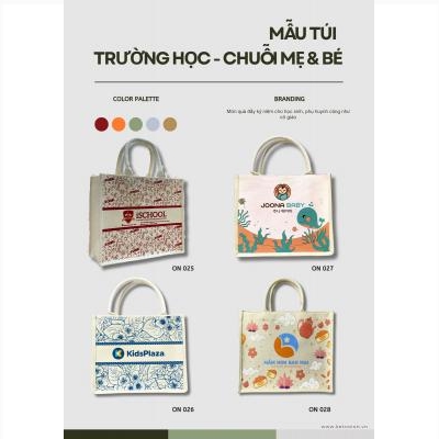 Mẫu Túi Vải Đay Dành Cho Trường Học - Chuỗi Mẹ & Bé