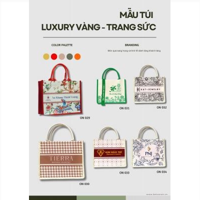 Mẫu Túi Vải Đay Luxury Vàng - Trang Sức