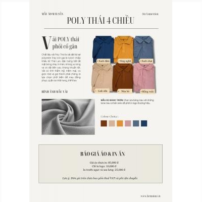 Áo Polo Đồng Phục Vải Poly Cổ Dệt Kim