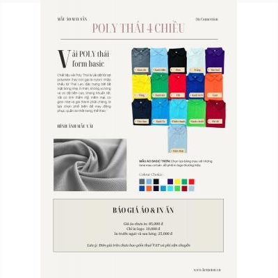 Áo Polo Đồng Phục Vải Poly Trơn Màu
